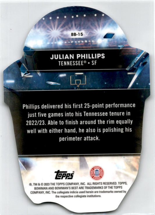 2023 Bowman University Best Buckets Die-Cut #BB-15 Julian Phillips Tenn