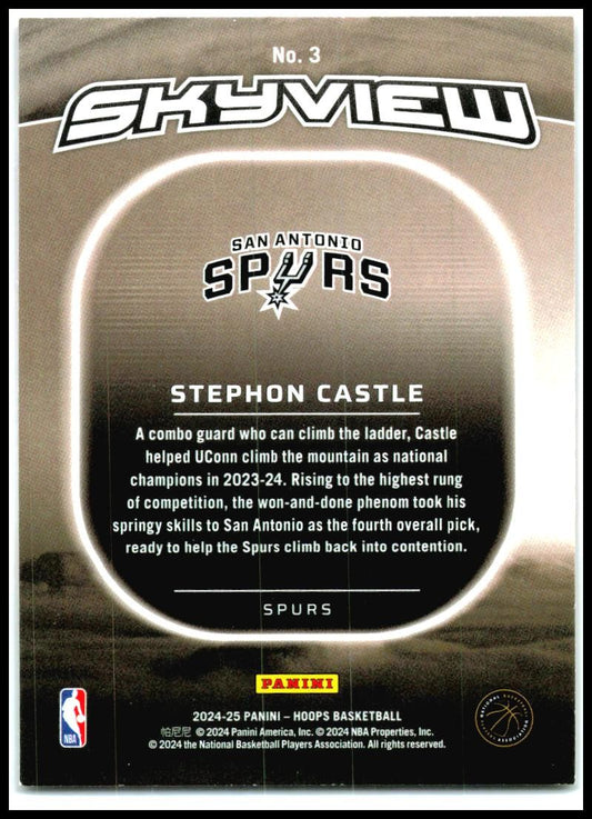 2024-25 Hoops Winter Skyview #3 Stephon Castle San Antonio Spurs