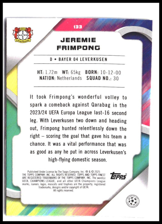 Jeremie Frimpong #133 2024-25 Finest UEFA Club Competitions