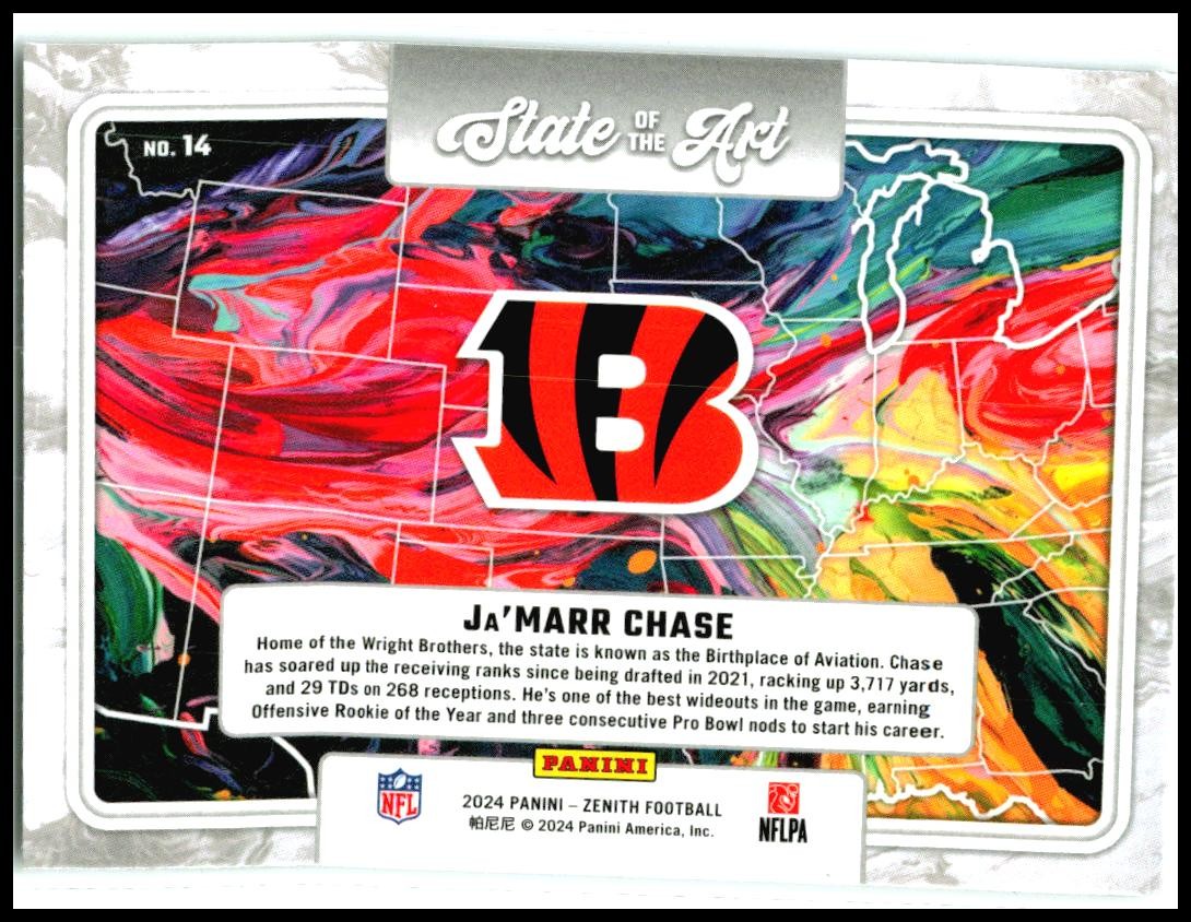 2024 Panini Zenith State of the Art #14 Ja'Marr Chase Cincinnati Bengals