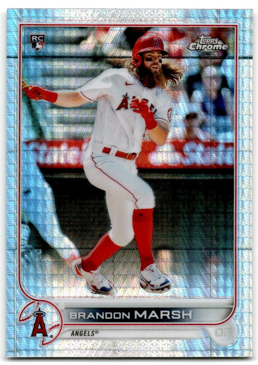 2022 Topps Chrome Prism Refractor Brandon Marsh Rookie Los Angeles Angels #133
