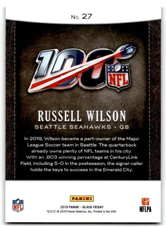 2019 Panini Black Friday Football Russell Wilson Seattle Seahawks #27
