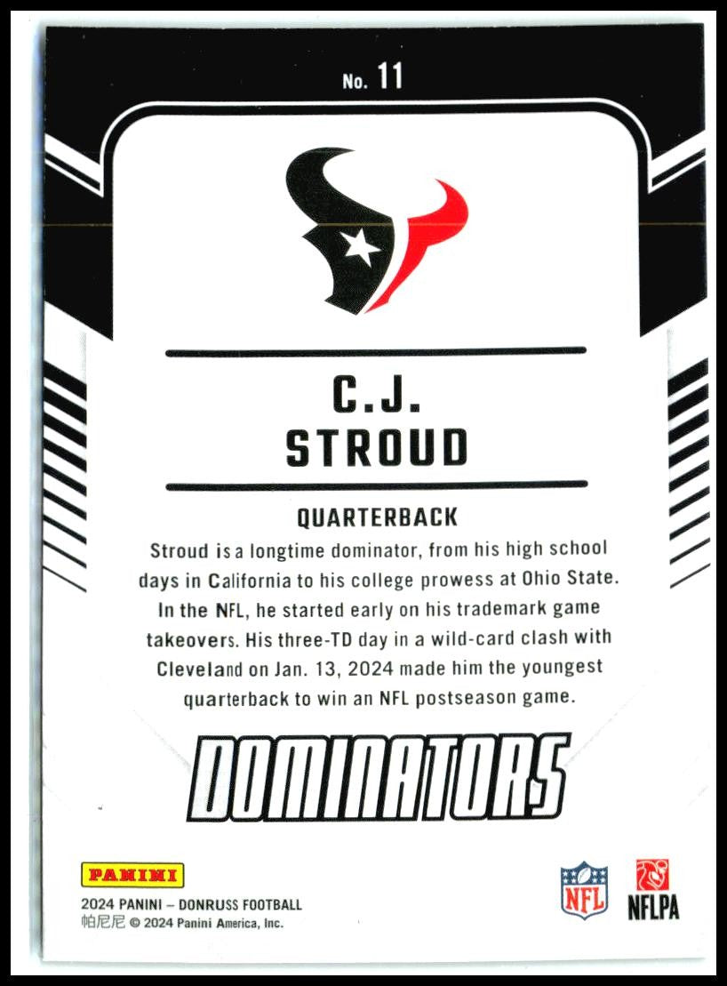 2024 Donruss Dominators #11 C.J. Stroud Houston Texans
