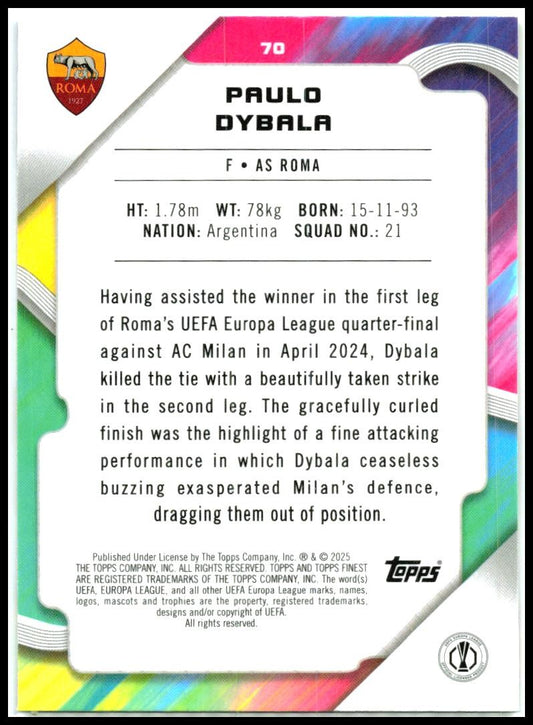 2024-25 topps finest uefa #70 Paulo Dybala