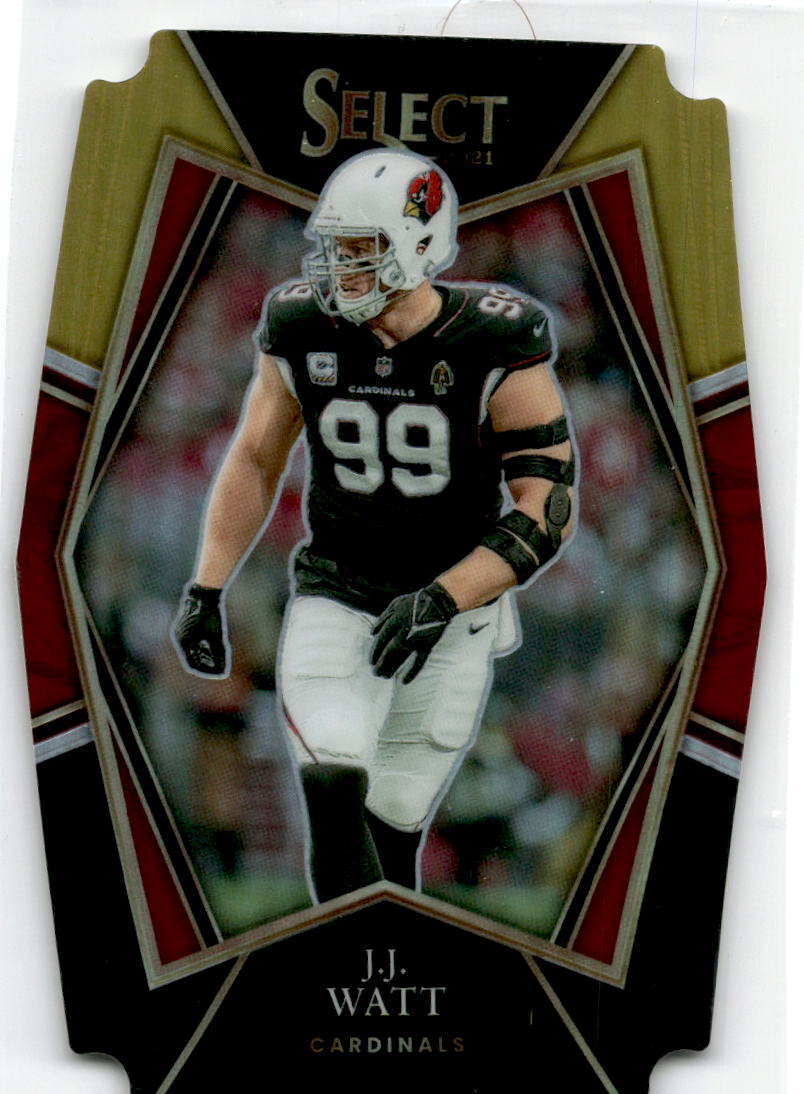 2021 Panini Select Black and Gold Prizm Die Cut #103 J.J. Watt Arizona Cardinals