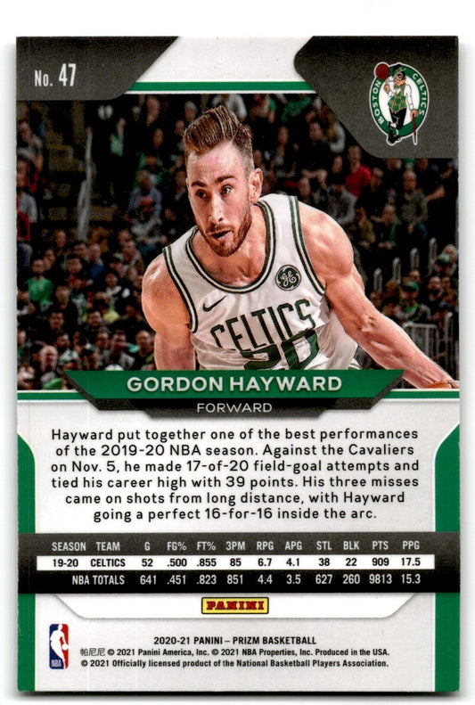 2020-21 Panini Prizm Gordon Hayward Boston Celtics #47