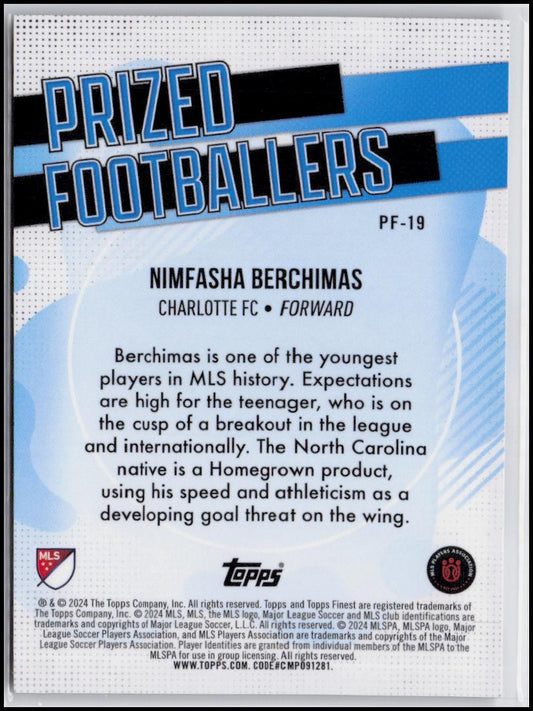 2024 Finest MLS #PF-19 Nimfasha Berchimas Prized Footballers