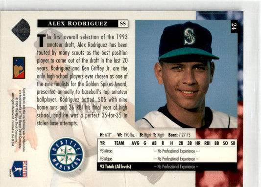1994 Upper Deck #24 Alex Rodriguez Seattle Mariners