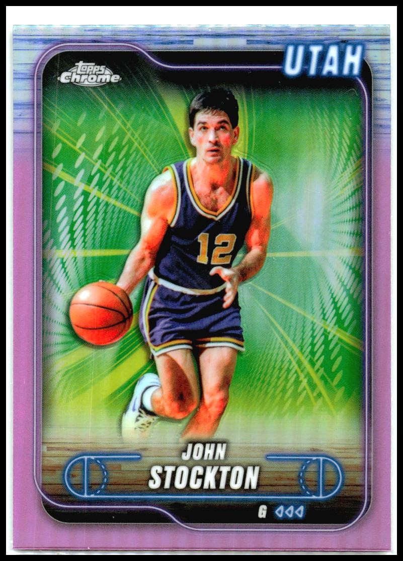 2024-25 Topps Chrome Pink Refractor #46 John Stockton Utah Jazz