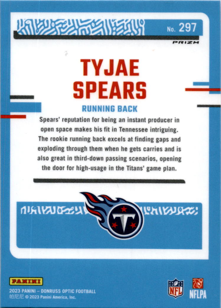 2023 Donruss Optic Pink #297 Tyjae Spears Tennessee Titans
