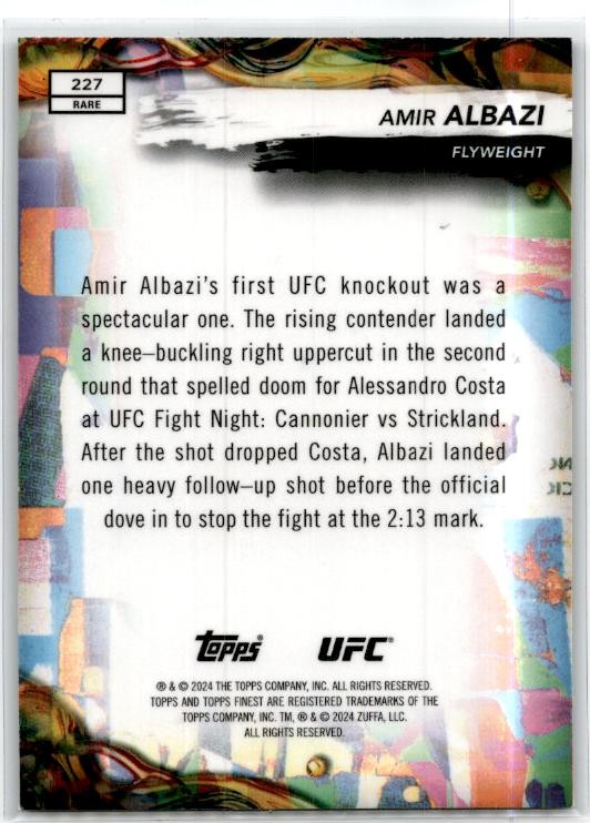 2024 Topps Finest UFC Aqua Glitter Refractors #227 Amir Albazi