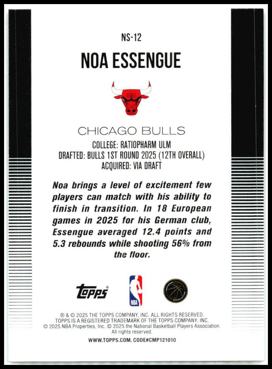 2025-26 Topps New School Foil #NS-12 Noa Essengue Chicago Bulls