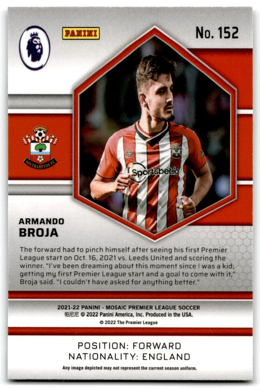 2022 Panini Mosaic Premier League Armando Broja Rookie Southampton #152