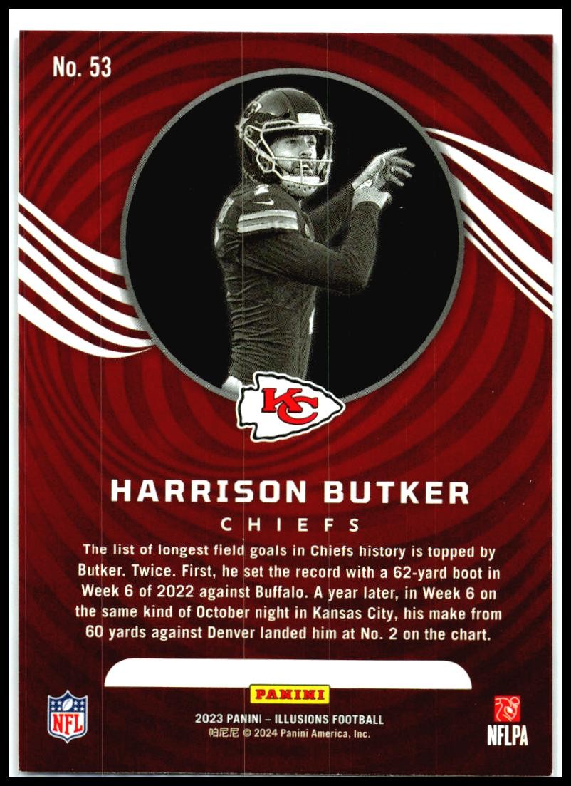 2023 Panini Illusions #53 Harrison Butker Kansas City Chiefs