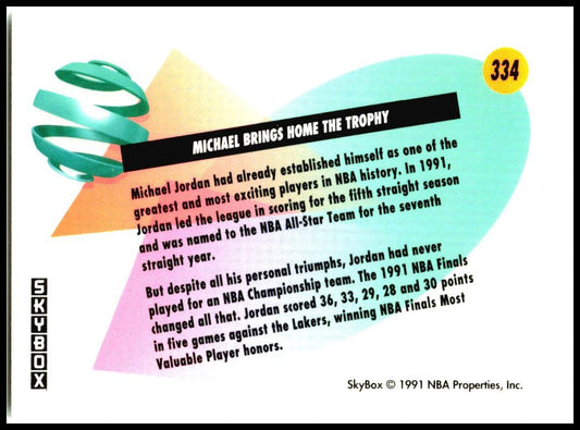 1991-92 SkyBox #334 Michael Jordan Chicago Bulls