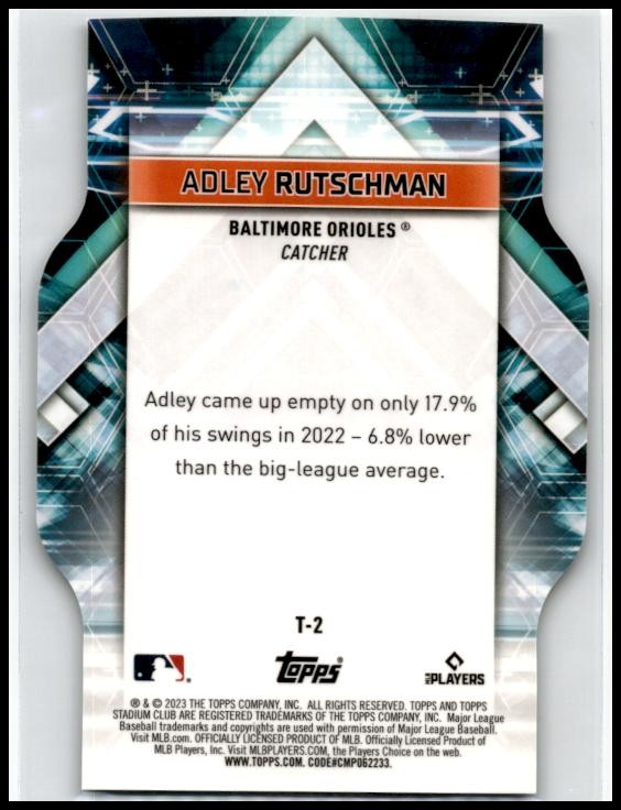2023 Stadium Club Triumvirates #T-2 Adley Rutschman Baltimore Orioles