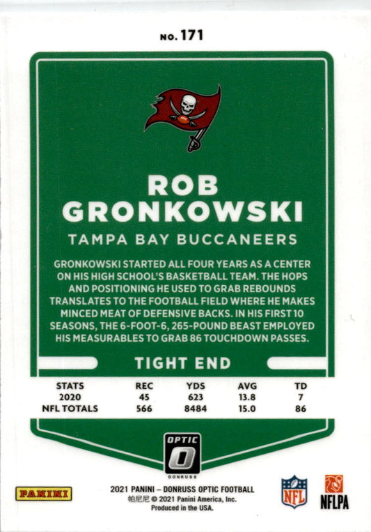2021 Donruss Optic #171 Rob Gronkowski Tampa Bay Buccaneers