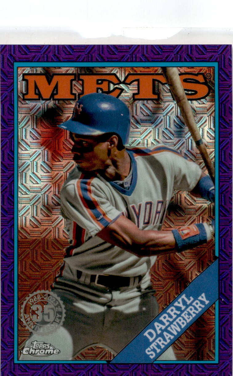 2023 Topps Update 1988 Topps Chrome Purple #T88CU-30 Darryl Strawberry /75