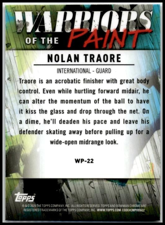 2024-25 Bowman University Chrome Warriors in the Paint #WP-22 Nolan Traore