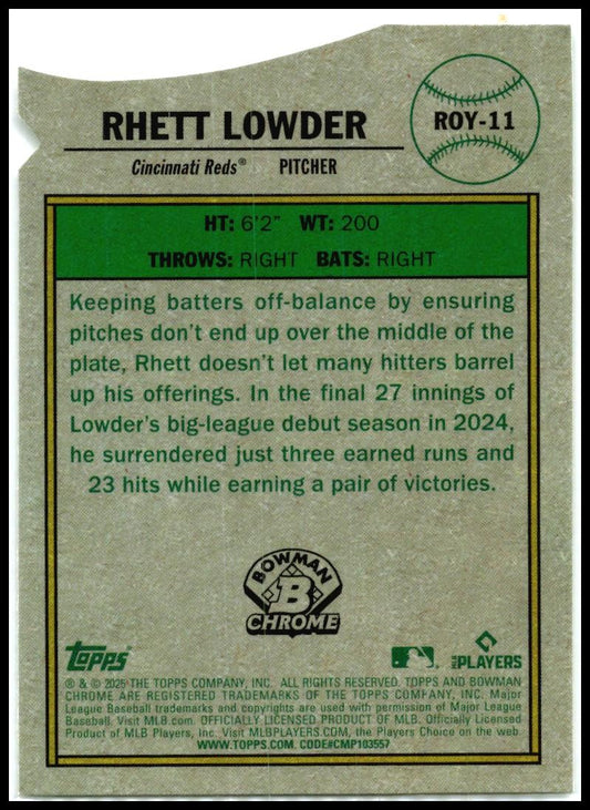 2025 Bowman Rookie of the Year Favorites Mojo #ROY-11 Rhett Lowder Reds