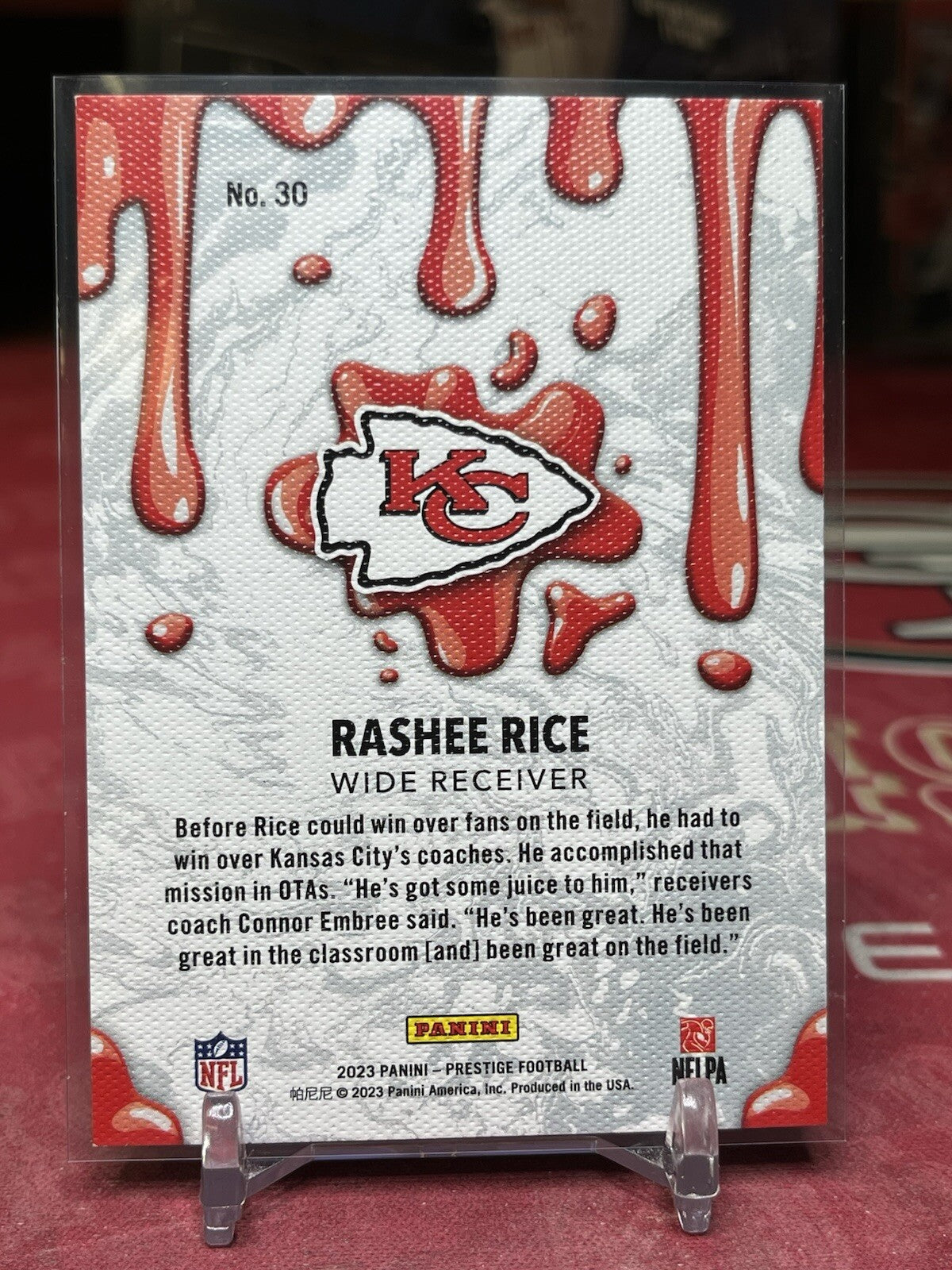 2023 prestige #30 Rashee Rice DRIP RC!!! Kansas City Chiefs