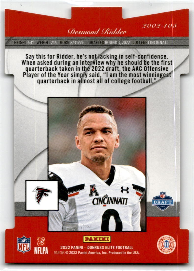 2022 Donruss Elite 2001 Elite Aspirations Die-Cut #48 Desmond Ridder 01/91