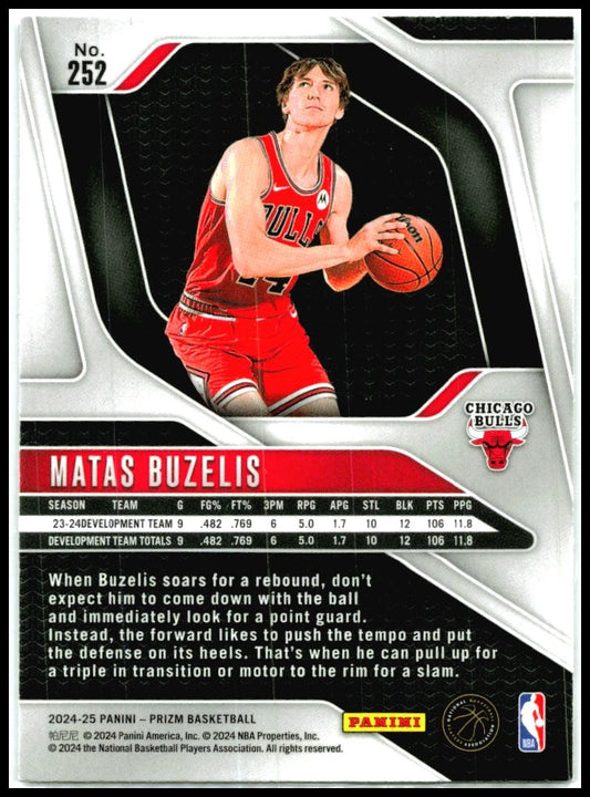2024-25 Panini Prizm #252 Matas Buzelis Rookie Chicago Bulls