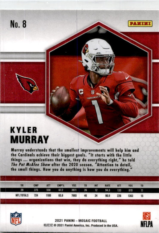 2021 Panini Mosaic #8 Kyler Murray Arizona Cardinals