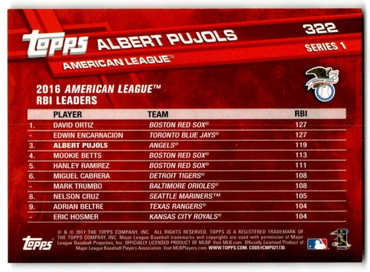 2017 Topps Albert Pujols Los Angeles Angels #322