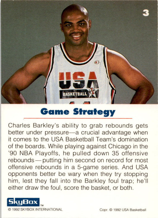 1992 SkyBox USA #3 Charles Barkley USA