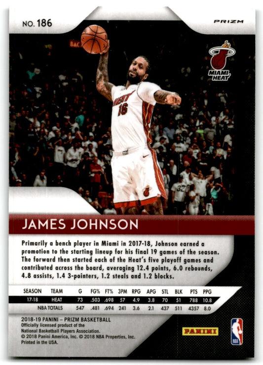 2018-19 Panini Prizm Green Prizm James Johnson Miami Heat #186