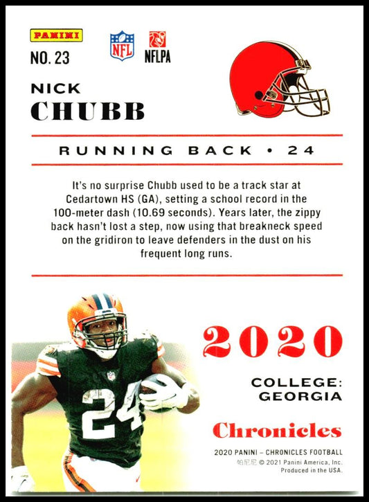 2020 Panini Chronicles Pink #23 Nick Chubb Cleveland Browns