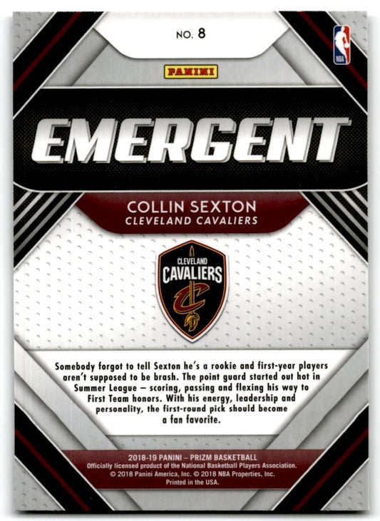 2018-19 Panini Contenders Emergent Collin Sexton Cleveland Cavaliers #8