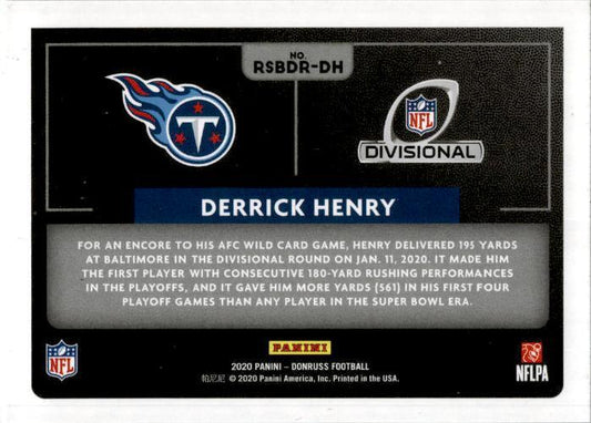 2020 Donruss Road to the Super Bowl Divisional Round #RSBDR-DH Derrick Henry