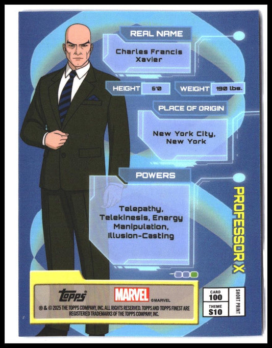 Professor X #100 2025 Topps Finest X-Men '97