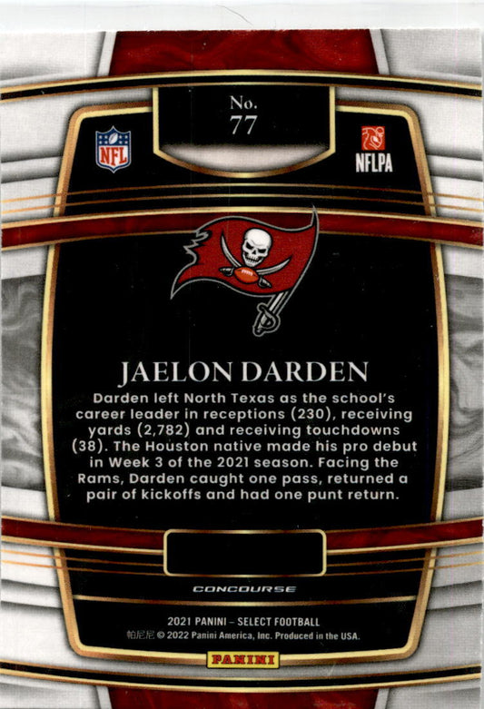 2021 Panini Select #77 Jaelon Darden Rookie Tampa Bay Buccaneers