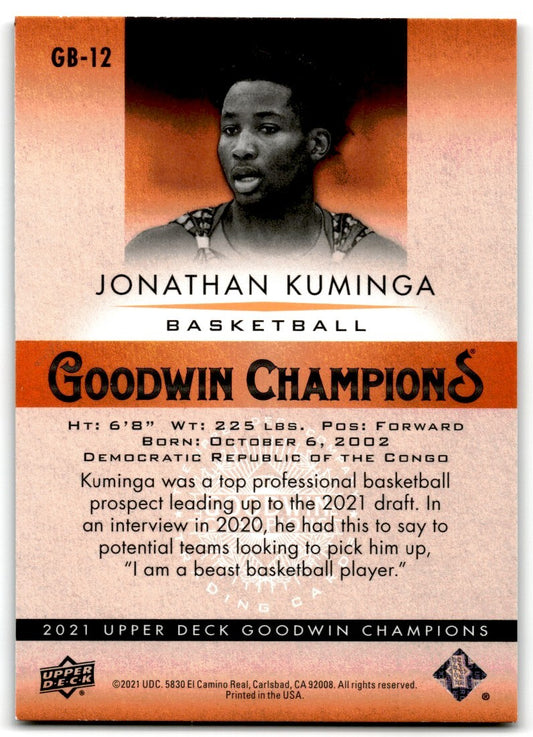 2021-22 All World Jonathan Kuminga Golden State Warriors #GB-12