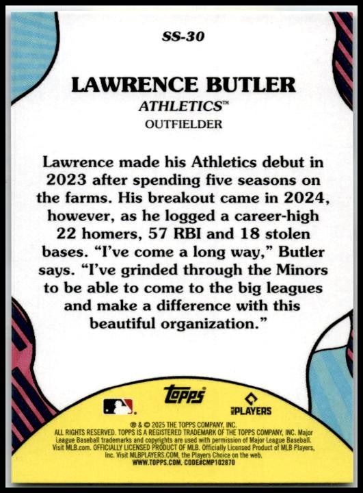 2025 Topps Summer Superstars #SS-30 Lawrence Butler Athletics