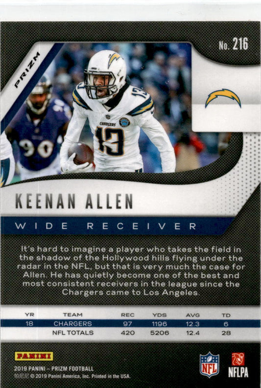 2019 Panini Prizm Red Ice #216 Keenan Allen Los Angeles Chargers