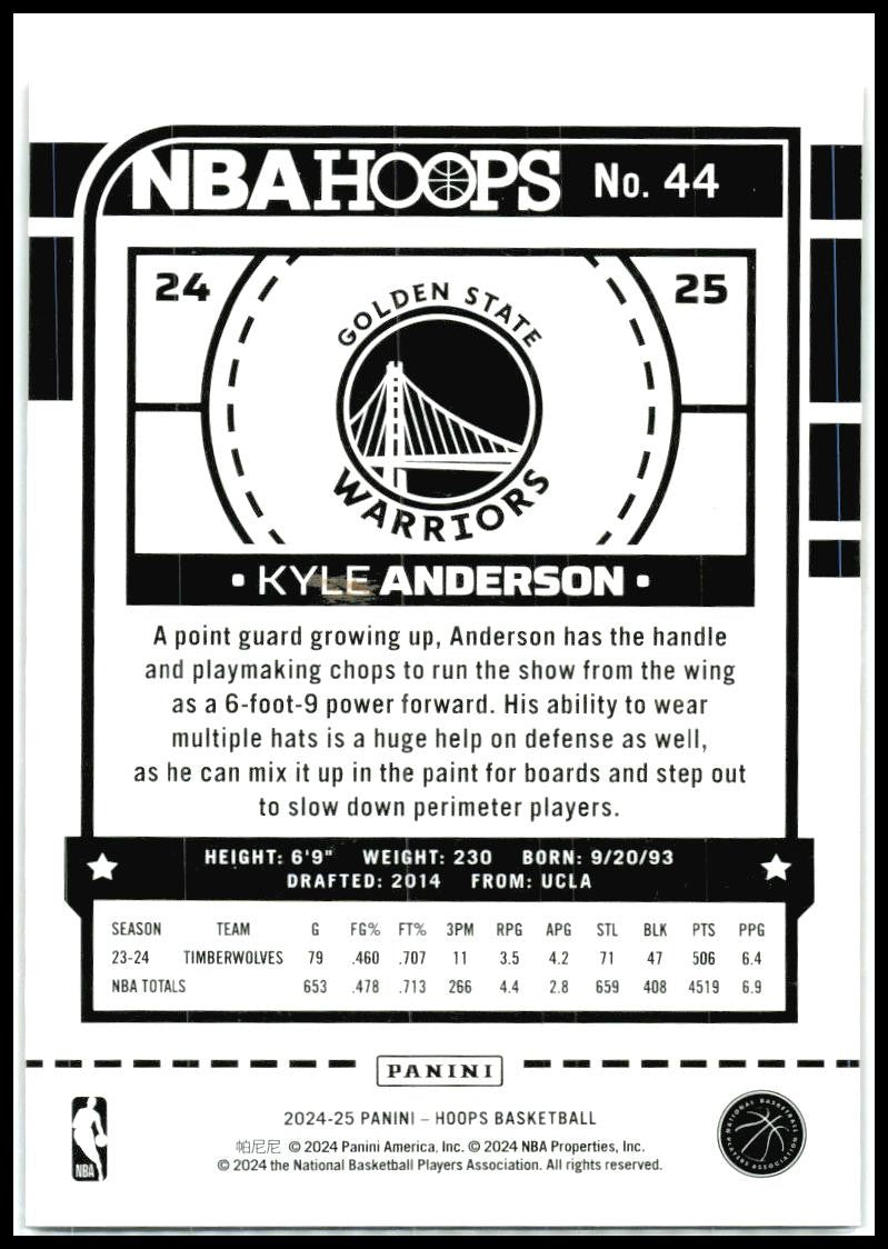2024-25 Hoops Premium Prizms Scope Red #44 Kyle Anderson Warriors