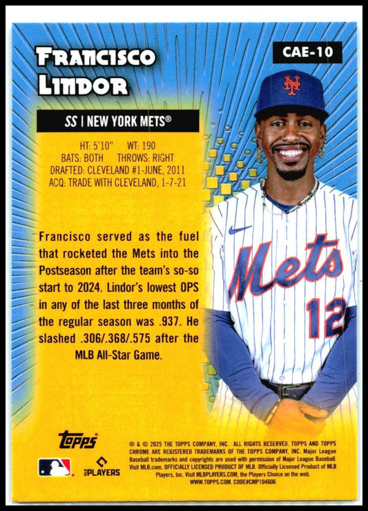 2025 Topps Chrome All=-Etch #CAE-10 Franciso Lindor