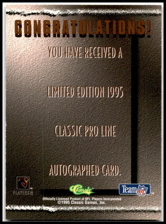 1995 Pro Line Autographs #NNO Willie Roaf Auto #/245 New Orleans Saints