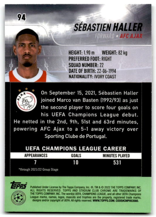 2022 Topps Club Chrome Sébastien Haller AFC Ajax #94