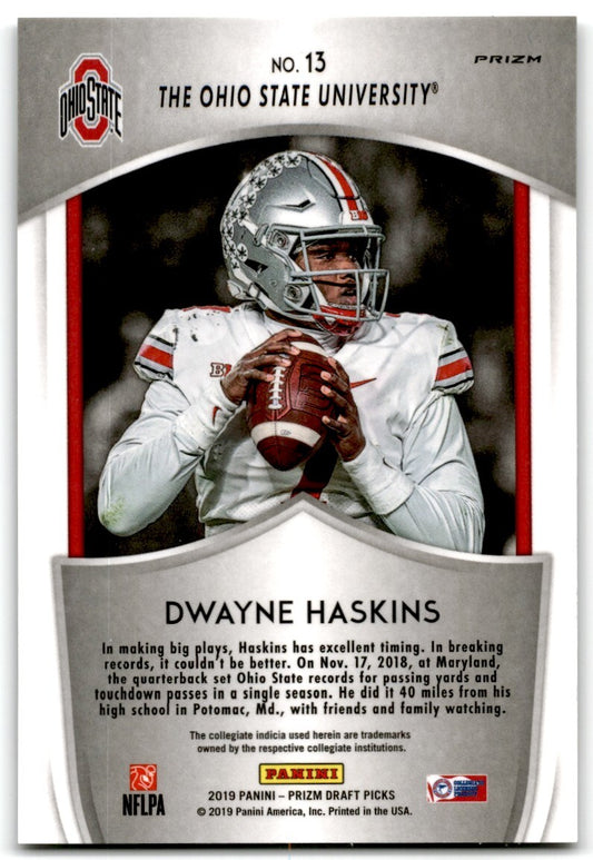 2019 Prizm Crusade Draft Picks Silver Dwayne Haskins Ohio State Buckeyes #13