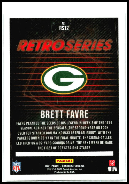 2021 Donruss Retro Series #RS12 Brett Favre Green Bay Packers