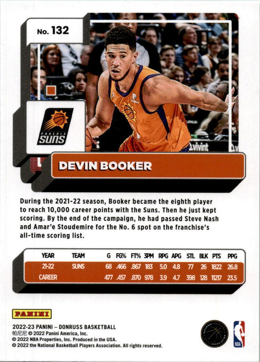 2022 Donruss Green Laser #132 Devin Booker