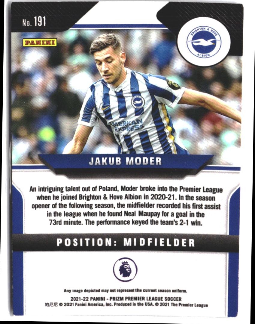 Jakub Moder #191 2021-22 Panini Prizm Premier League Rookie RC