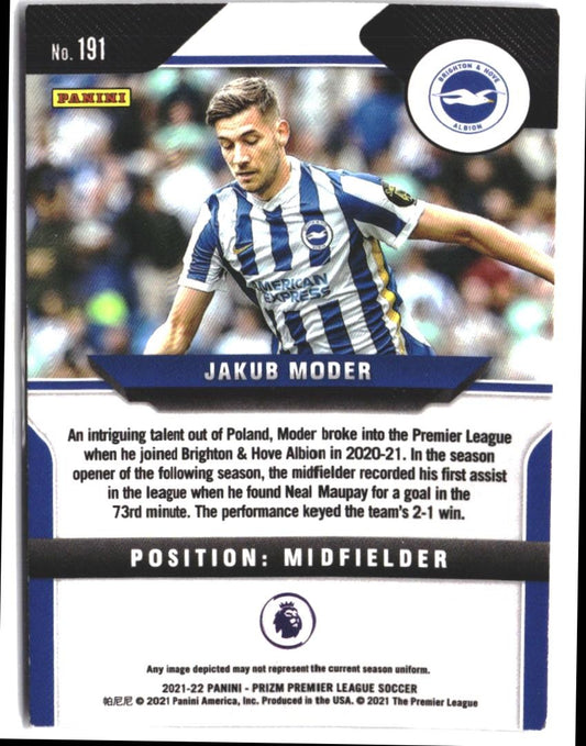 Jakub Moder #191 2021-22 Panini Prizm Premier League Rookie RC