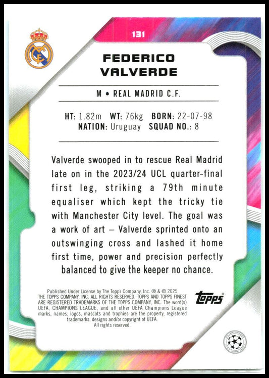 2024-25 topps finest uefa #131 Federico Valverde