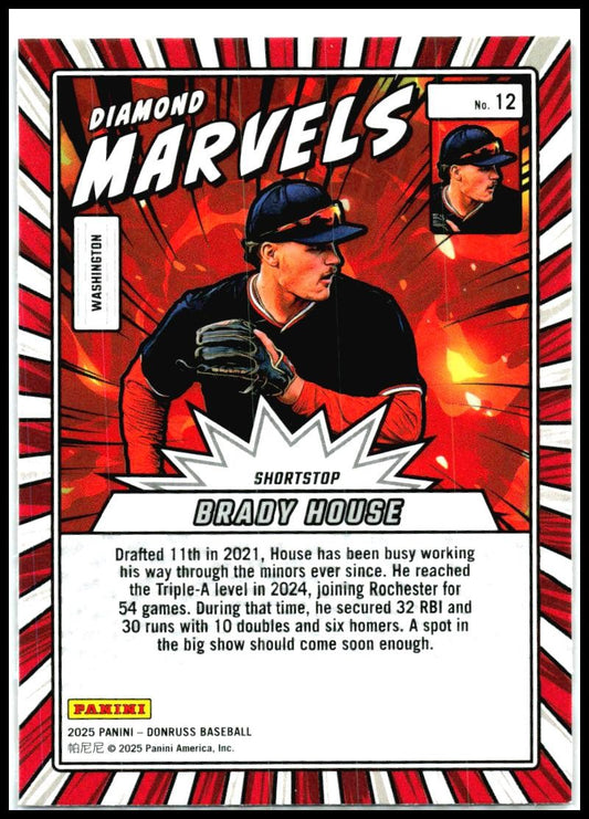 2025 Donruss Diamond Marvels #12 Brady House Washington Nationals